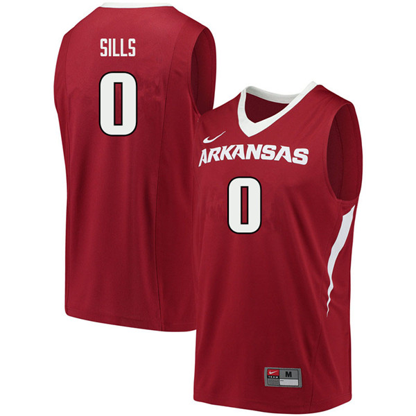 Men #0 Desi Sills Arkansas Razorbacks College Basketball Jerseys Sale-Cardinal